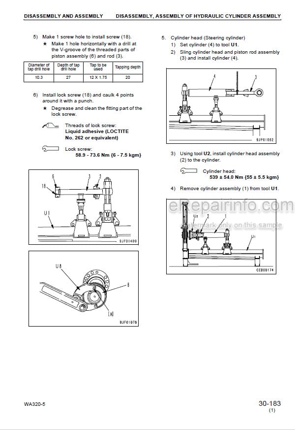 Photo 3 - Komatsu WA320-5 Shop Manual Wheel Loader SEBM034606 SN 60001-