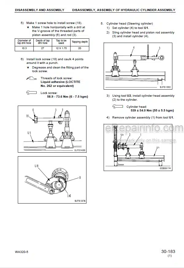 Photo 3 - Komatsu WA320-5 Shop Manual Wheel Loader SEBM034606 SN 60001-