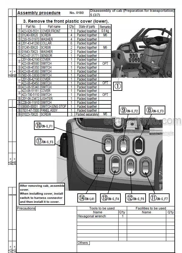 Photo 11 - Komatsu WA500-7 Field Assembly Manual Wheel Loader GEN00115-01 SN 10001-