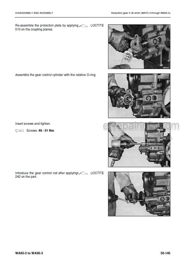 Photo 1 - Komatsu WA65-3 WA65-3 Parallel Lift  WA75-3 WA85-3 WA90-3 WA95-3 Shop Manual Wheel Loader VEBM950201
