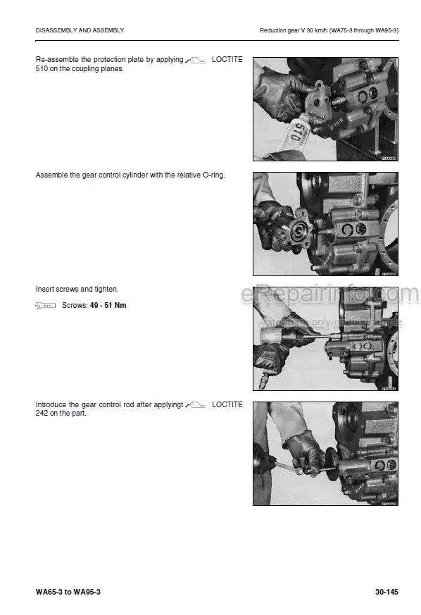 Photo 1 - Komatsu WA65-3 WA65-3 Parallel Lift  WA75-3 WA85-3 WA90-3 WA95-3 Shop Manual Wheel Loader VEBM950201