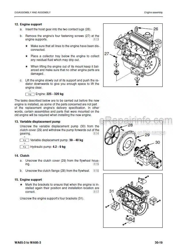 Photo 5 - Komatsu WA65-3 WA65-3 Parallel Lift  WA75-3 WA85-3 WA90-3 WA95-3 Shop Manual Wheel Loader VEBM950201