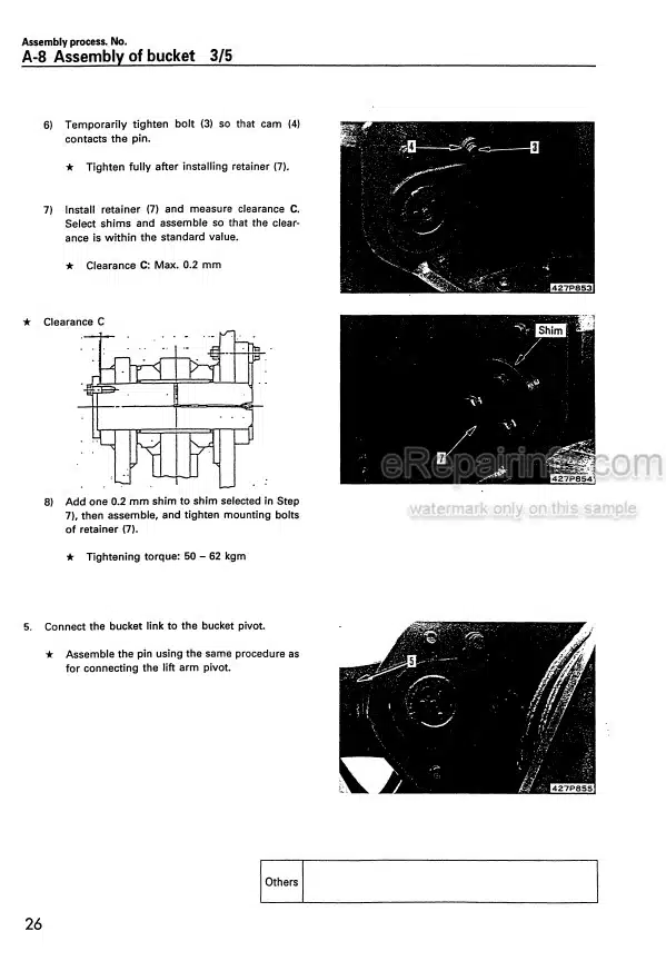 Photo 10 - Komatsu WA700-3 Field Assembly Instructions Wheel Loader SEAW001500 SN 50001-