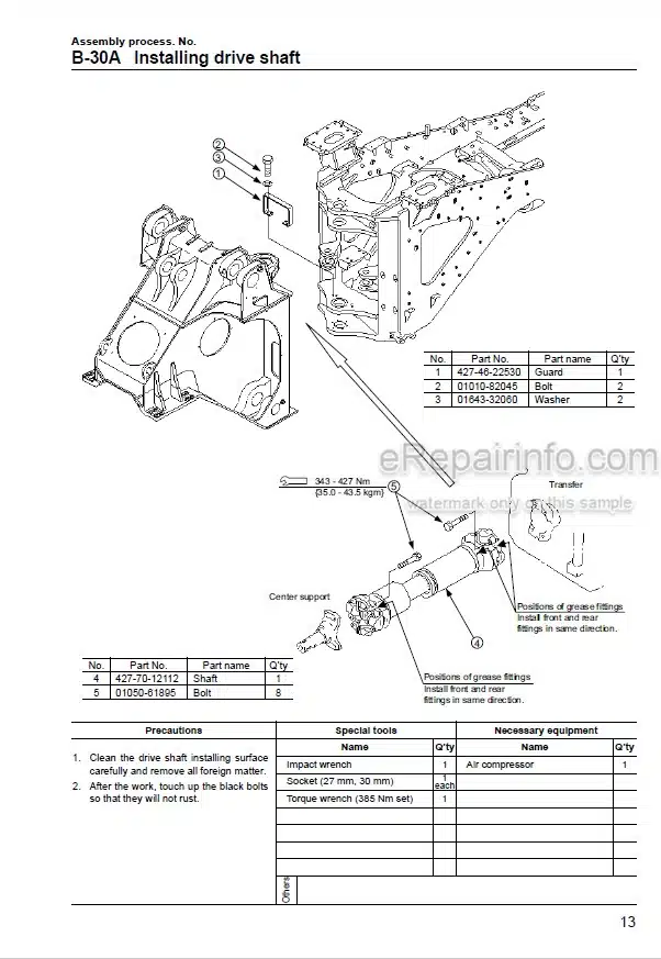 Photo 8 - Komatsu WA900-3 Field Assembly Manual Wheel Loader GEN00019-00 SN 50001-