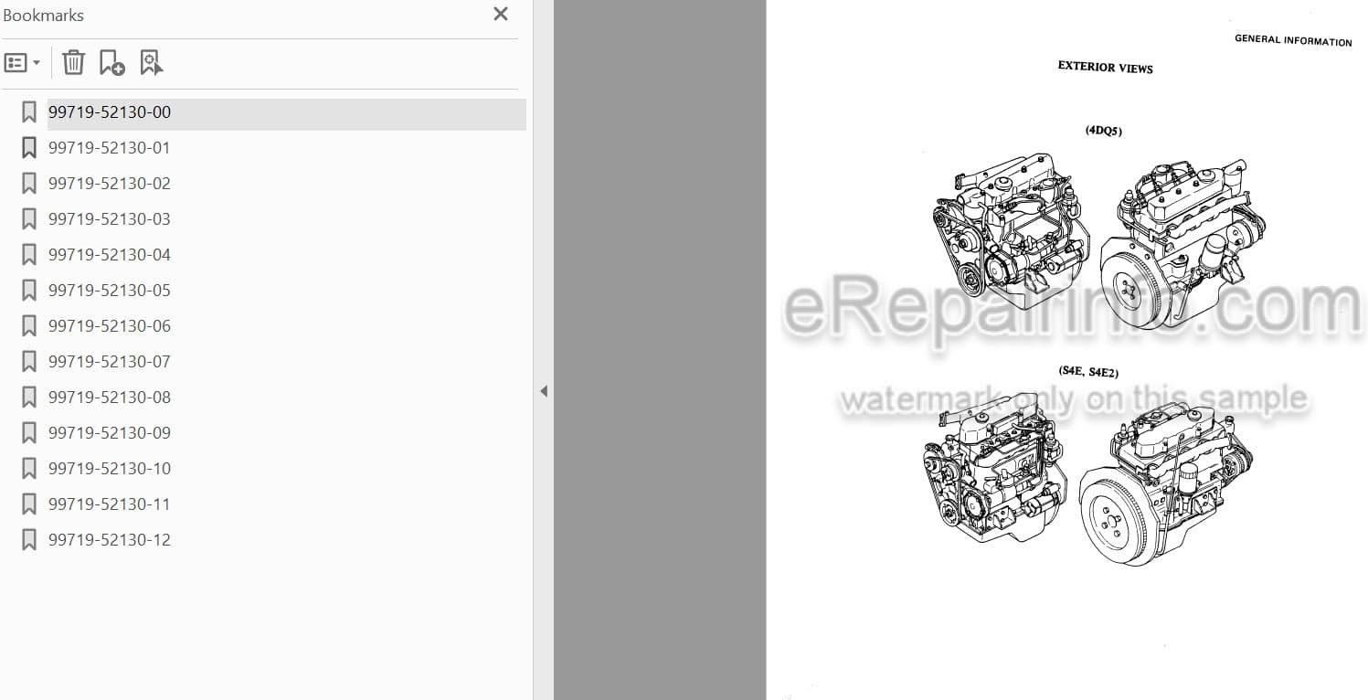 Photo 4 - Mitsubishi 4DQ5 S4E S4E2 Service Manual Engine For Forklift 99719-52130