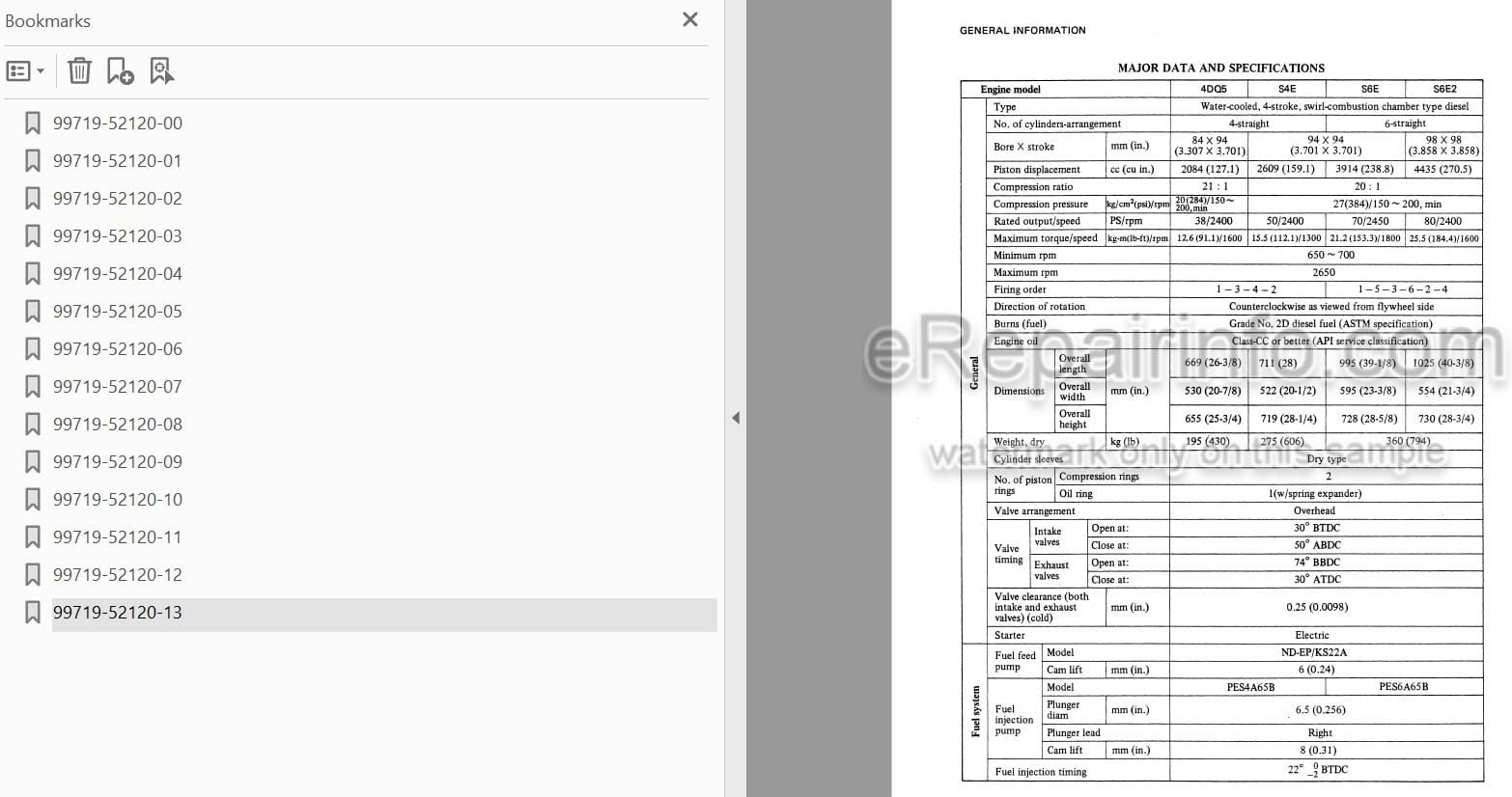 Photo 4 - Mitsubishi 4DQ5 S4E S6E S6E2 Service Manual Engine For Forklift 99719-52120