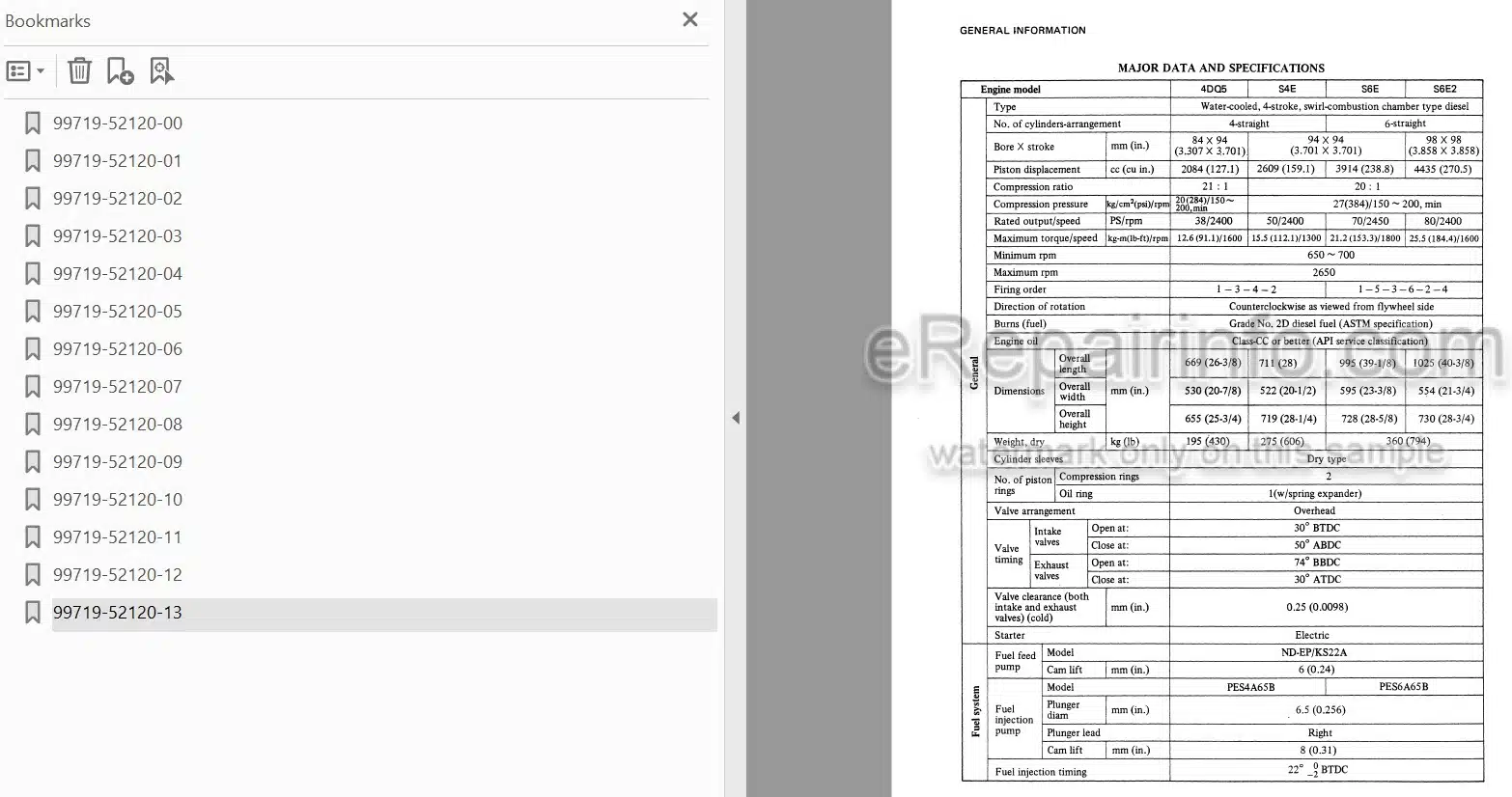 Photo 4 - Mitsubishi 4DQ5 S4E S6E S6E2 Service Manual Engine For Forklift 99719-52120