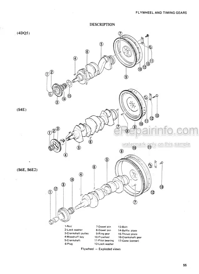Photo 3 - Mitsubishi 4DQ5 S4E S6E S6E2 Service Manual Engine For Forklift 99719-52120