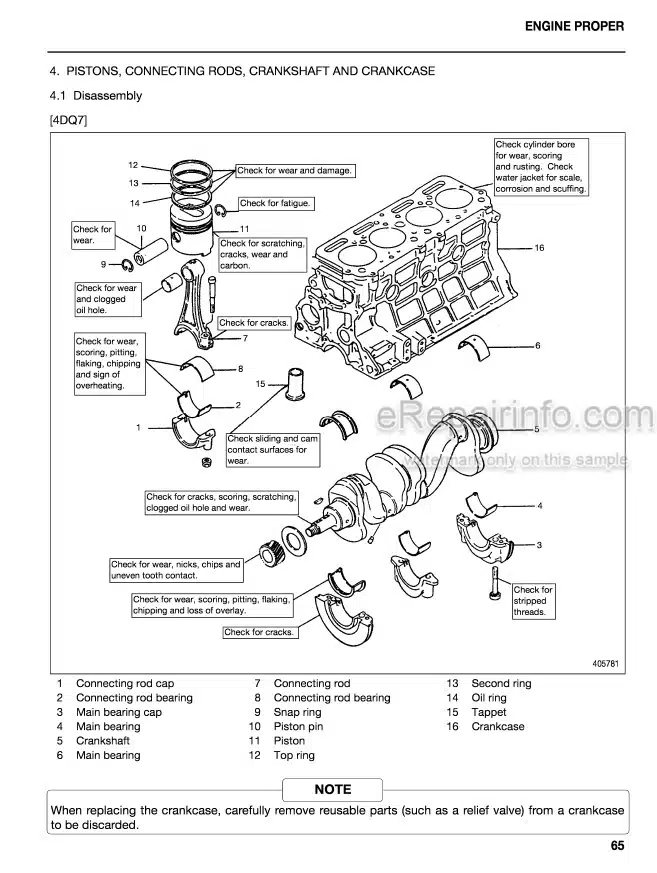 Photo 5 - Mitsubishi 4DQ7 S4S Service Manual Engine For FD10 FD14 FD15 FD18 Forklifts 99719-95100
