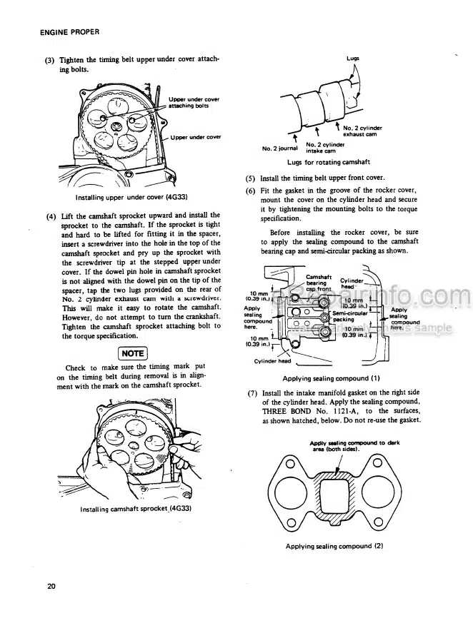 Photo 5 - Mitsubishi 4G33 4G52 4G54 Service Manual Engine 99719-41111