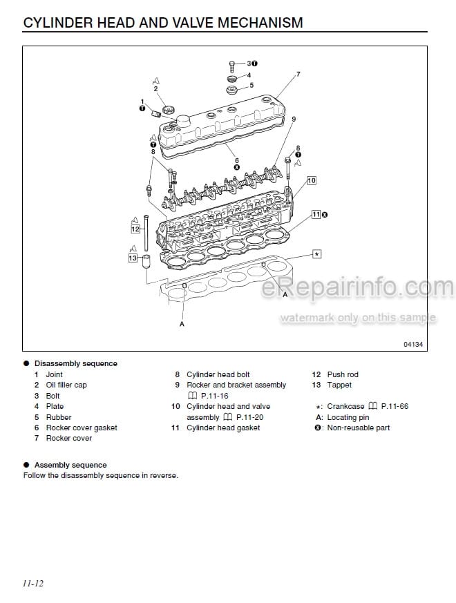 Photo 3 - Mitsubishi 6D16 Service Manual Diesel Engine For Forklift 99709-58130