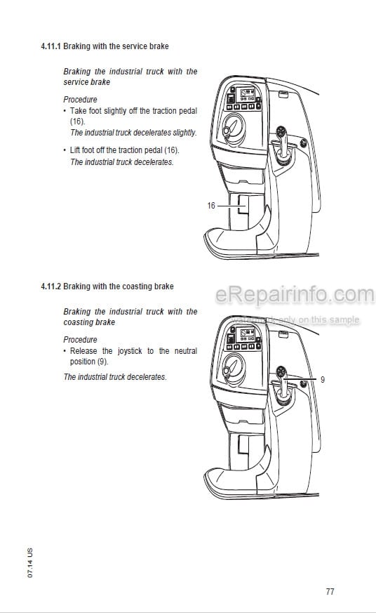 Photo 9 - Mitsubishi EDR18N ESR20N ESR23N Operating And Maintenance Instructions Forklift 51326240