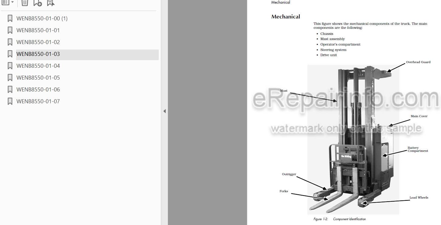 Photo 5 - Mitsubishi EDR24 EDR36 ESR24 ESR36 ESS24 ESS36 Service Manual Reach Truck WENB8550-01