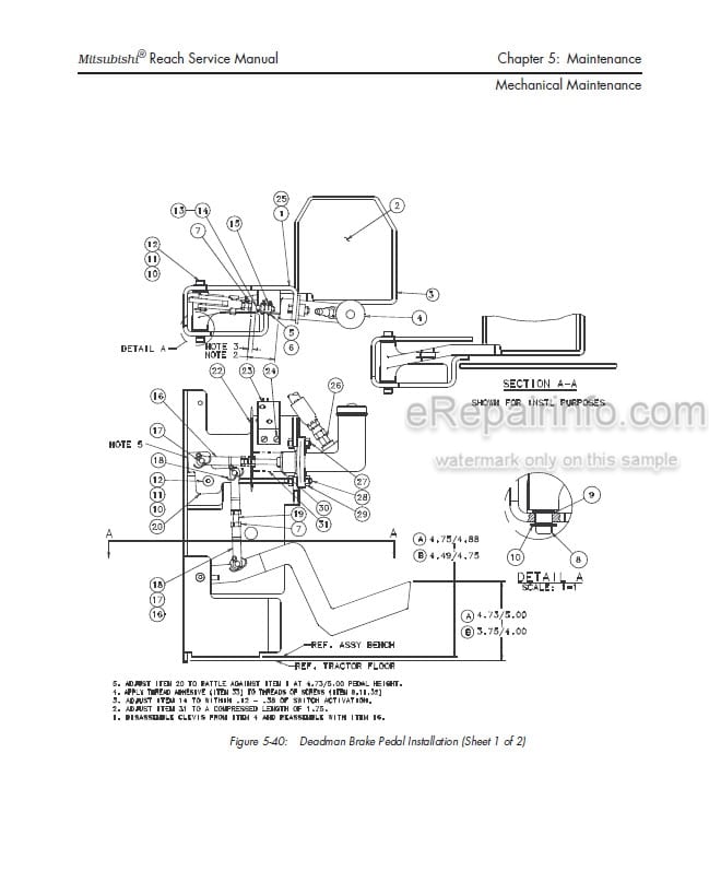 Photo 3 - Mitsubishi EDR24 EDR36 ESR24 ESR36 ESS24 ESS36 Service Manual Reach Truck WENB8550-01