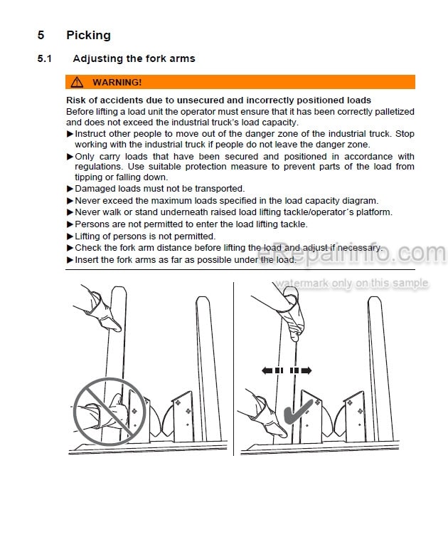 Photo 3 - Mitsubishi EOP15N3 Operating And Maintenance Instruction Forklift 51481376