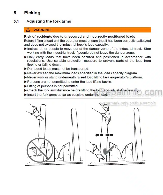 Photo 3 - Mitsubishi EOP15N3 Operating And Maintenance Instruction Forklift 51481376