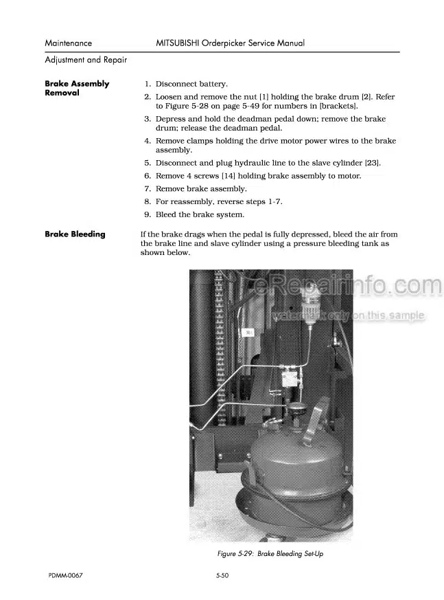 Photo 7 - Mitsubishi EOP15 EOP24 EOP15P EOP24P Service Manual Reach Truck WENB8560-01