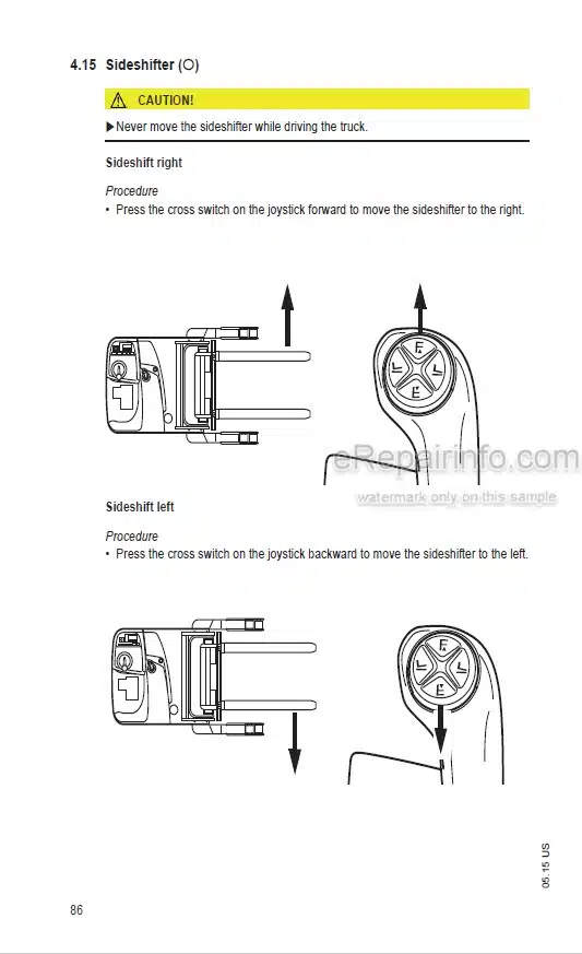 Photo 5 - Mitsubishi ESR15N2 ESR18N2 Operating And Maintenance Instructions Forklift 51423155