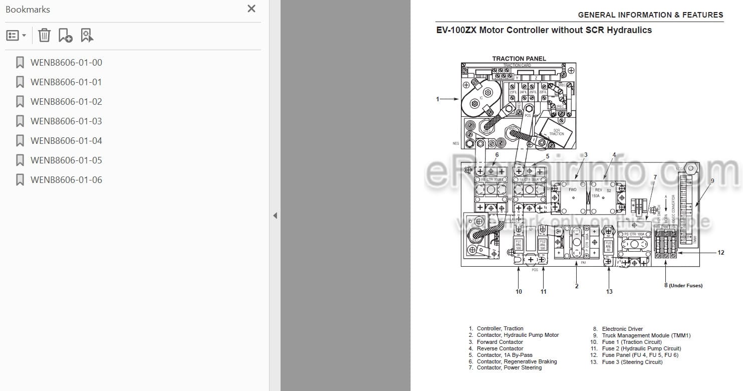 Photo 4 - Mitsubishi EV100ZX SCR Service Manual Motor Control For Forklift WENB8606-01