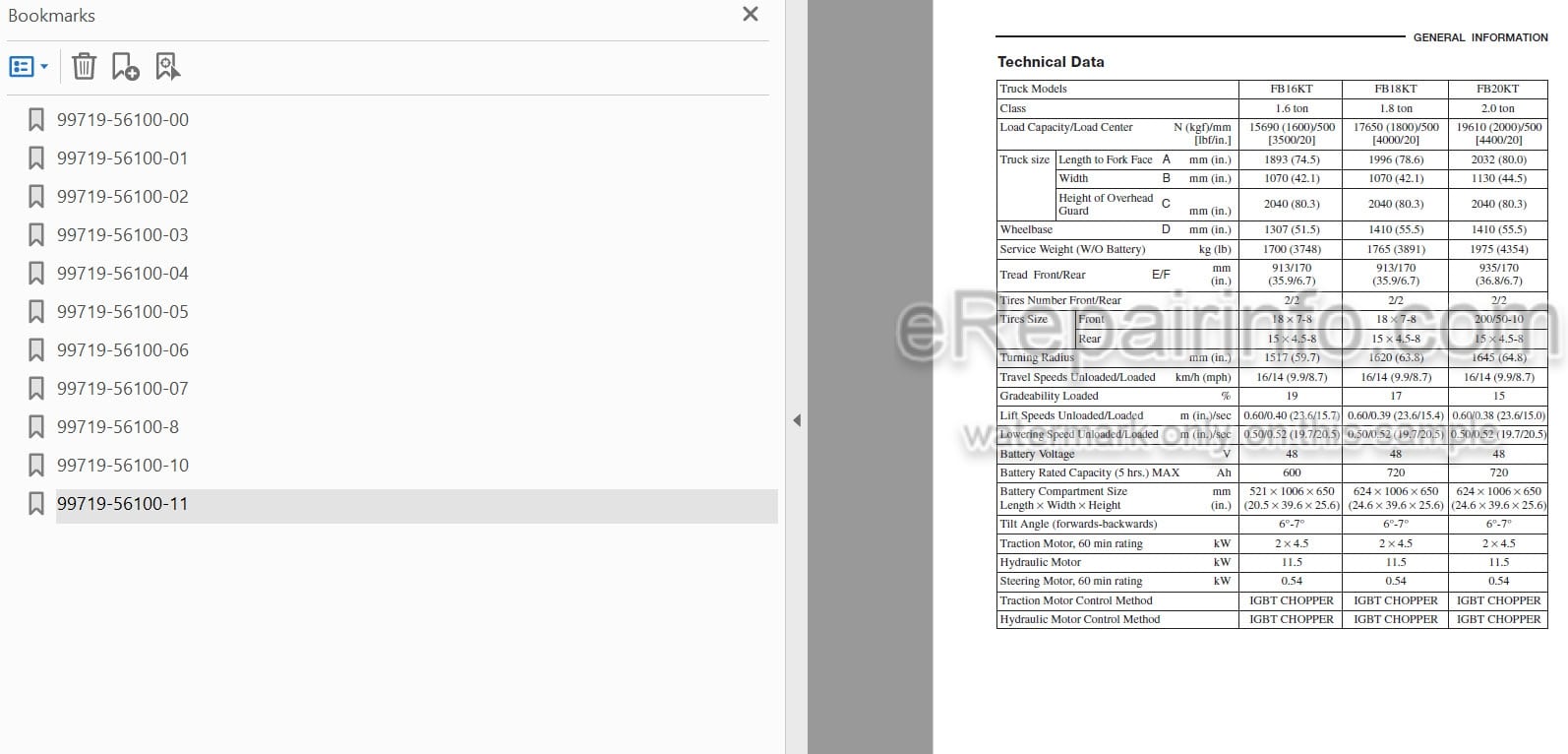 Photo 3 - Mitsubishi FB16KT FB18KT FB20KT Service Manual Forklift Chassis Mast And Options 99719-56100.pdf