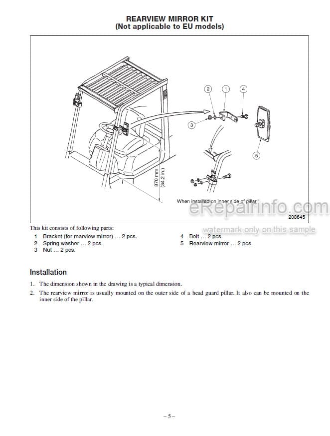 Photo 6 - Mitsubishi FB16PNT FB18PNT FB20PNT Service Manual Forklift Chassis And Mast 99759-7Q100