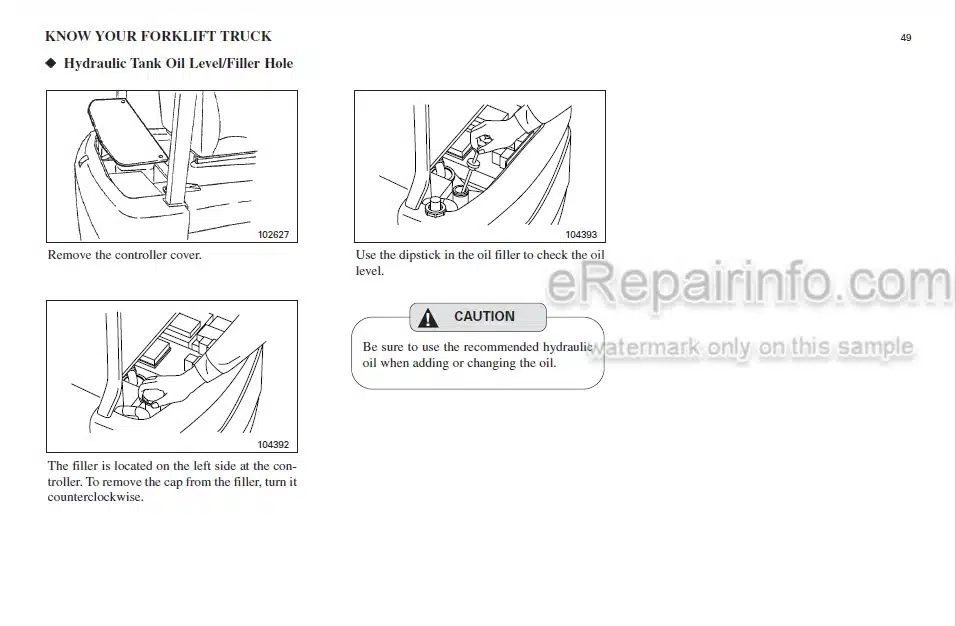 Photo 3 - Mitsubishi FB16N FB18NT FB20NT Operation And Maintenance Manual Forklift 99750-7B111