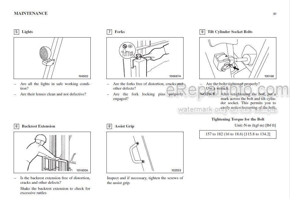Photo 6 - Mitsubishi FB16PNT FB18PNT FB20PNT Operation And Maintenance Manual Forklift 99750-7P110