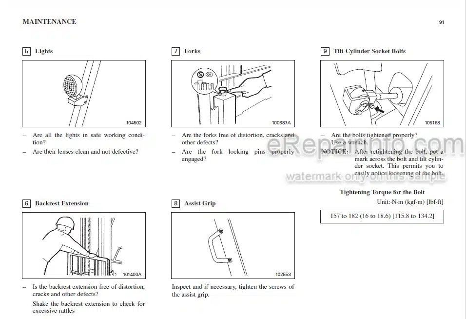 Photo 4 - Mitsubishi FB16N FB18NT FB20NT Operation And Maintenance Manual Forklift 99750-7B111