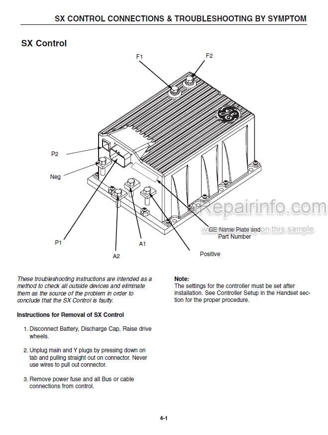 Photo 5 - Mitsubishi FBC15K FBC18K FBC18KL FBC20K FBC25K FBC25KE FBC25KL FBC30K FBC30KL Service Manual Forklift Controls 99759-74120