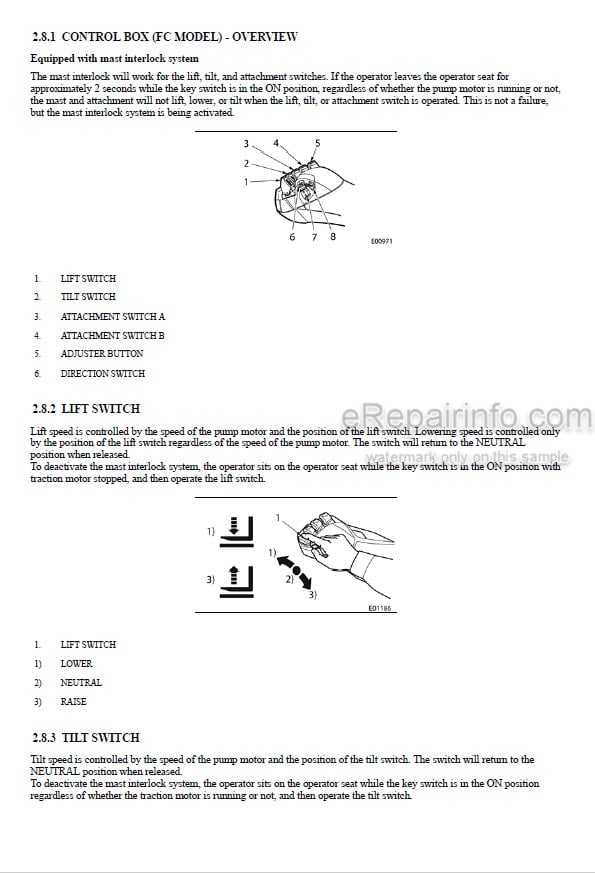 Photo 1 - Mitsubishi FBC23N FBC25N FBC25EN FBC25LN FBC30N FBC30LN Operation And Maintenance Manual Forklift OMFEA-AFB30-190
