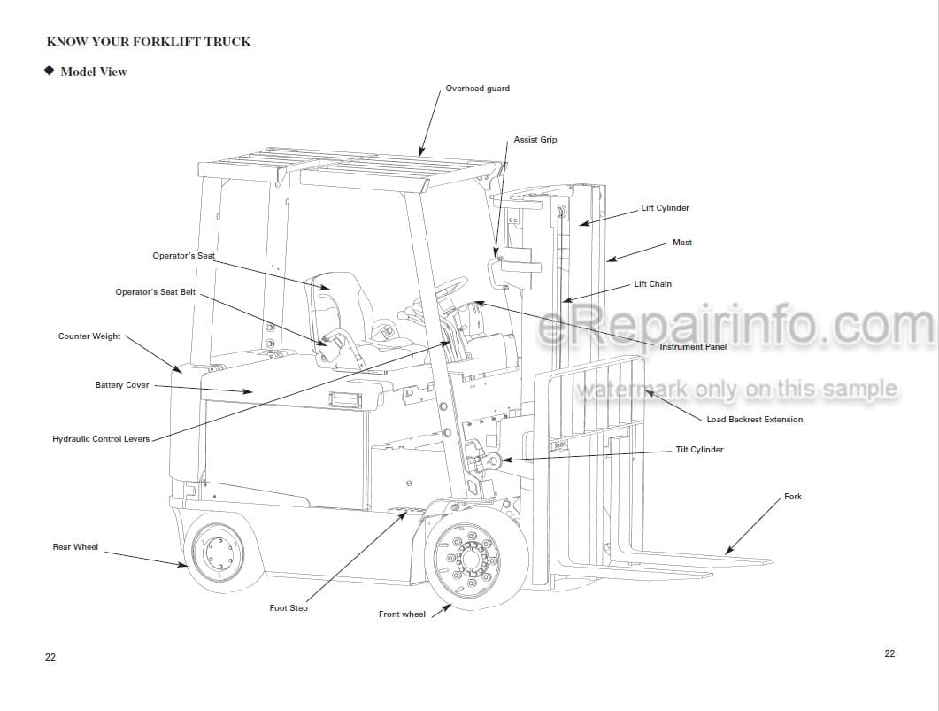 Photo 3 - Mitsubishi FBC35N FBC40N FBC45N FBC55N Operation And Maintenance Manual Forklift WEBU8472-02