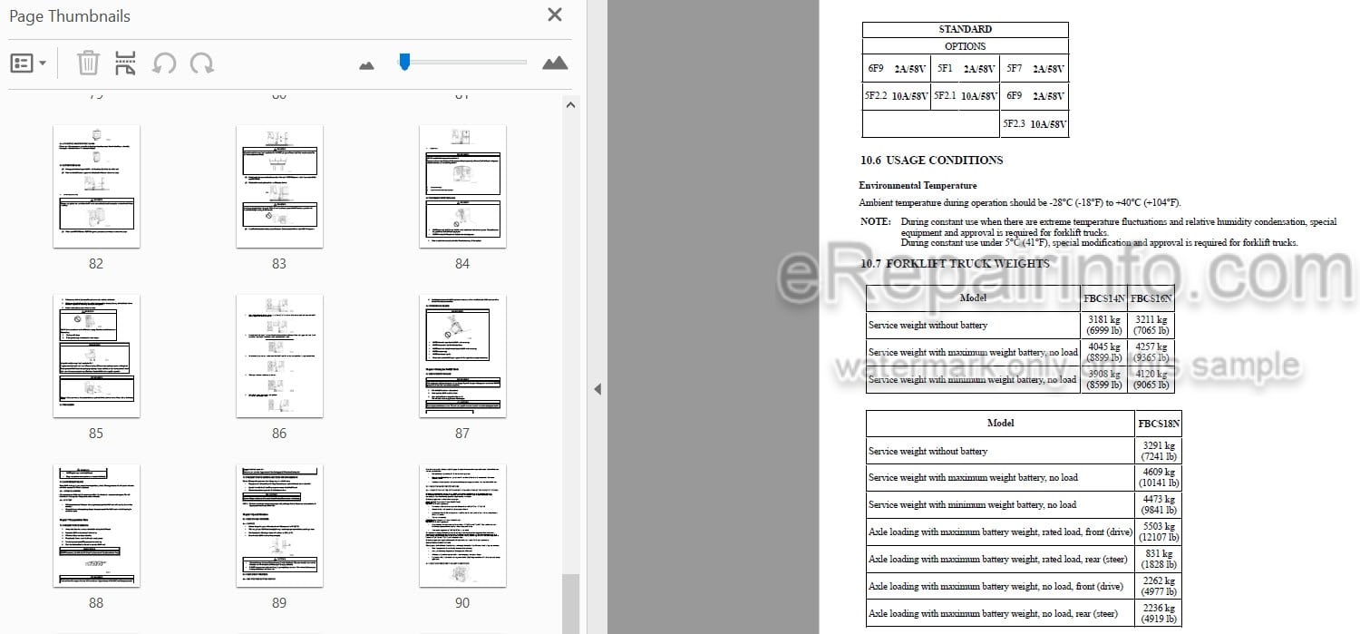 Photo 4 - Mitsubishi FBCS14N FBCS16N FBCS18N Operation And Maintenance Manual Forklift OMFEA-AFB50-180