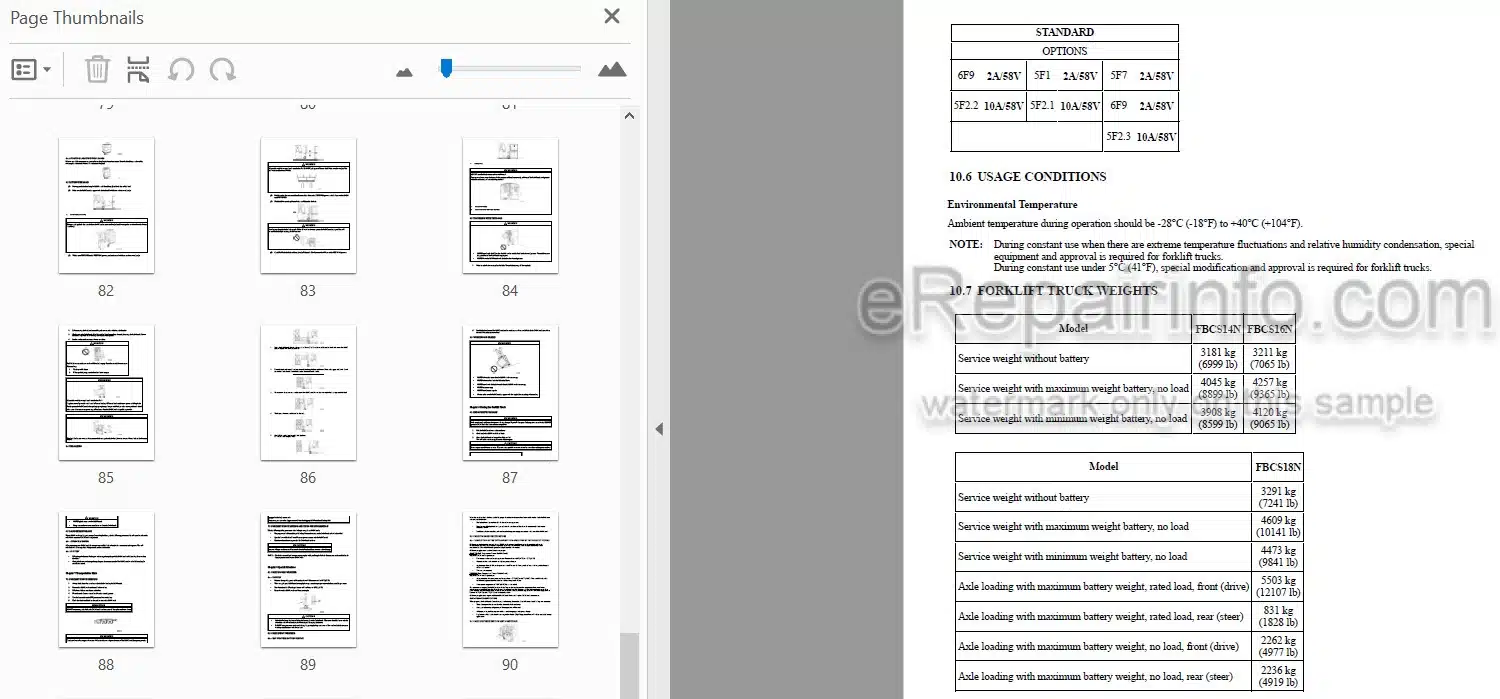 Photo 4 - Mitsubishi FBCS14N FBCS16N FBCS18N Operation And Maintenance Manual Forklift OMFEA-AFB50-180