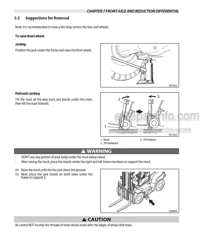 Photo 1 - Mitsubishi FD100NM FD120NM1 FD135NM1 FD150ANM1 Service Manual Forklift 99799-77100