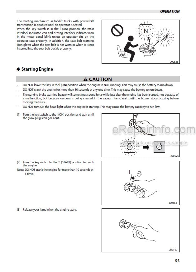 Photo 5 - Mitsubishi FD100NM1 FD120NM1 FD135NM1 FD150ANM Operation And Maintenance Manual Forklift 99790-77100 99790-77110