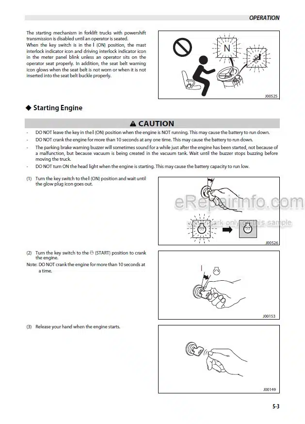 Photo 5 - Mitsubishi FD100NM1 FD120NM1 FD135NM1 FD150ANM Operation And Maintenance Manual Forklift 99790-77100 99790-77110