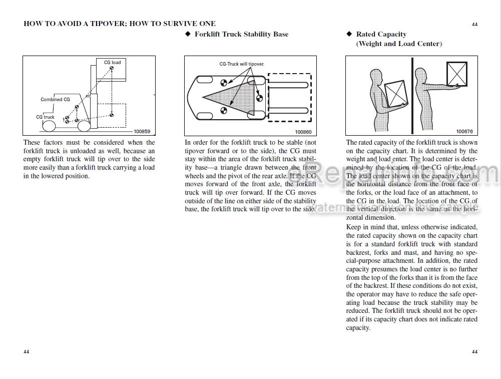 Photo 5 - Mitsubishi FD100 FD115 FD135 FD150A Operation And Maintenance Manual Forklift 99790-73120