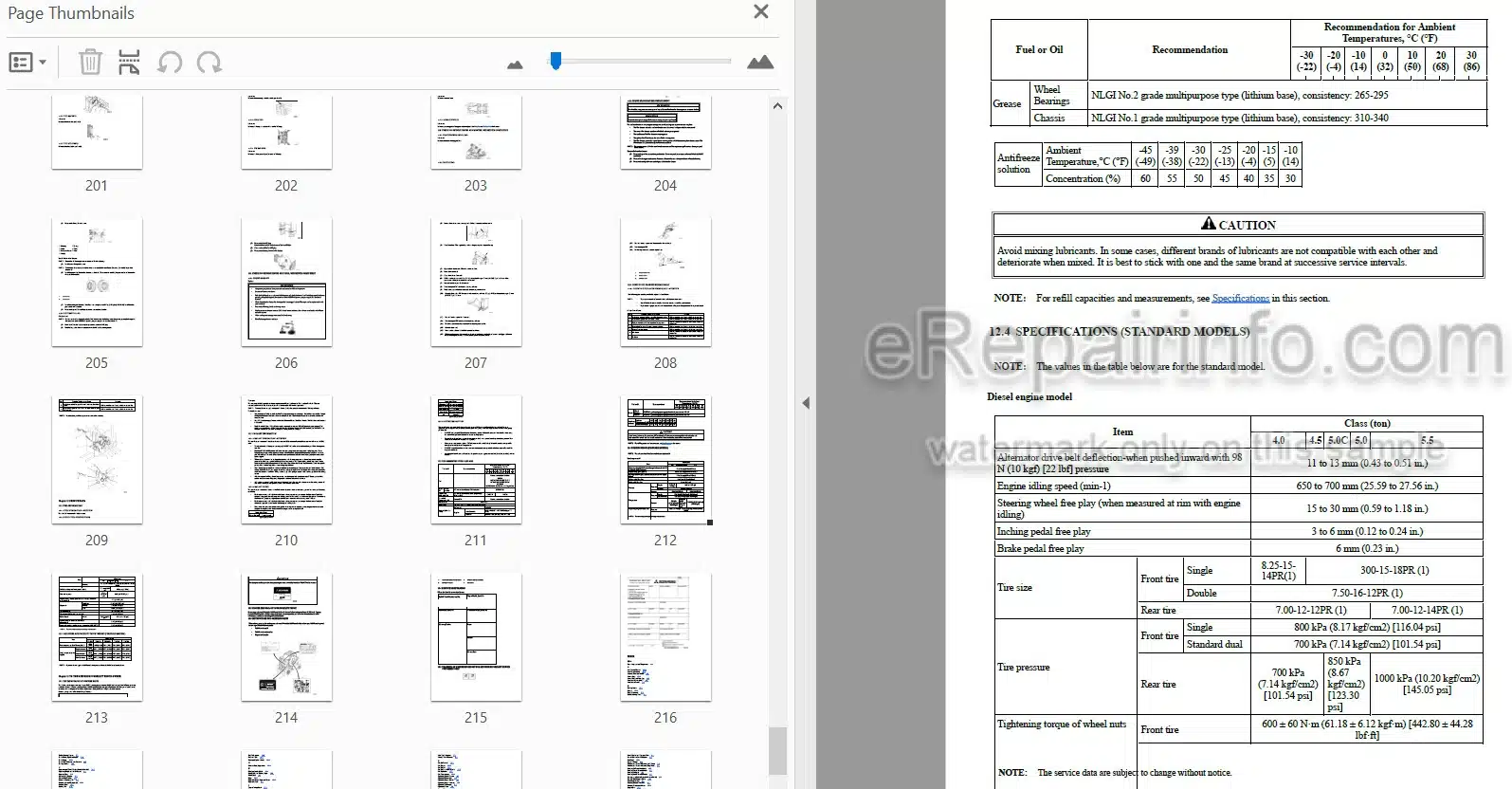 Photo 3 - Mitsubishi FD40N1 FD45N1 FD50CN1 FD50N1 FD55N1 Operation And Maintenance Manual Forklift 99730-7A130