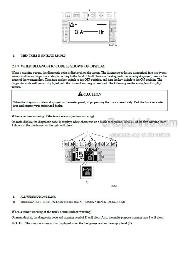 Photo 4 - Mitsubishi FD40N1 FD45N1 FD50CN1 FD50N1 FD55N1 Operation And Maintenance Manual Forklift 99730-7A130