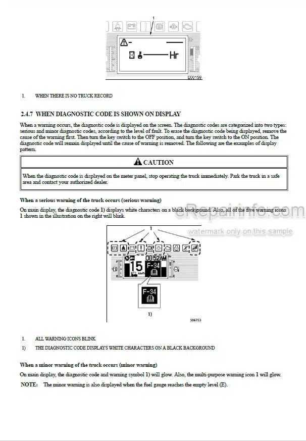 Photo 4 - Mitsubishi FD40N1 FD45N1 FD50CN1 FD50N1 FD55N1 Operation And Maintenance Manual Forklift 99730-7A130