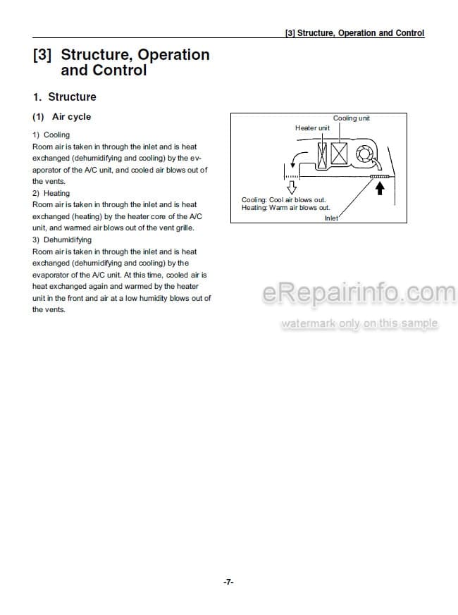 Photo 4 - Mitsubishi FD60 FD70 FD80 FD90 Service And Operation Manual Forklift Air Conditioner 99799-72100