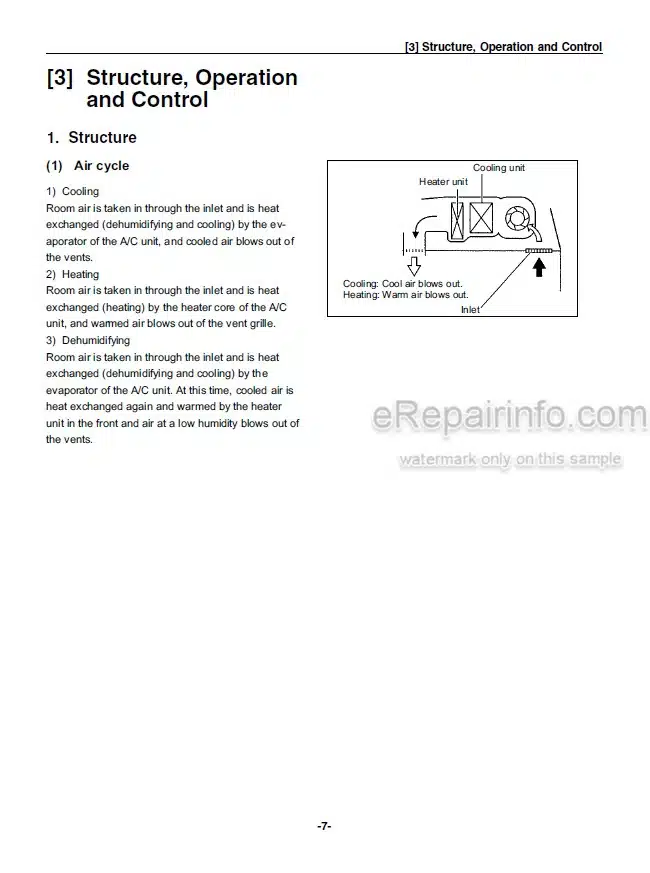 Photo 4 - Mitsubishi FD60 FD70 FD80 FD90 Service And Operation Manual Forklift Air Conditioner 99799-72100
