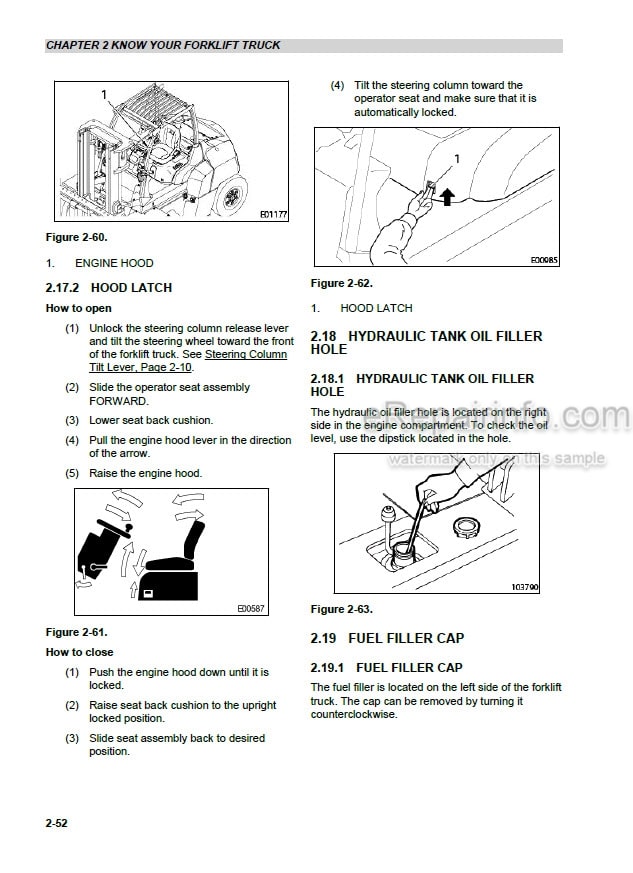 Photo 9 - Mitsubishi FD70N1 Operation And Maintenance Manual Forklift 99700-70100 99700-70110