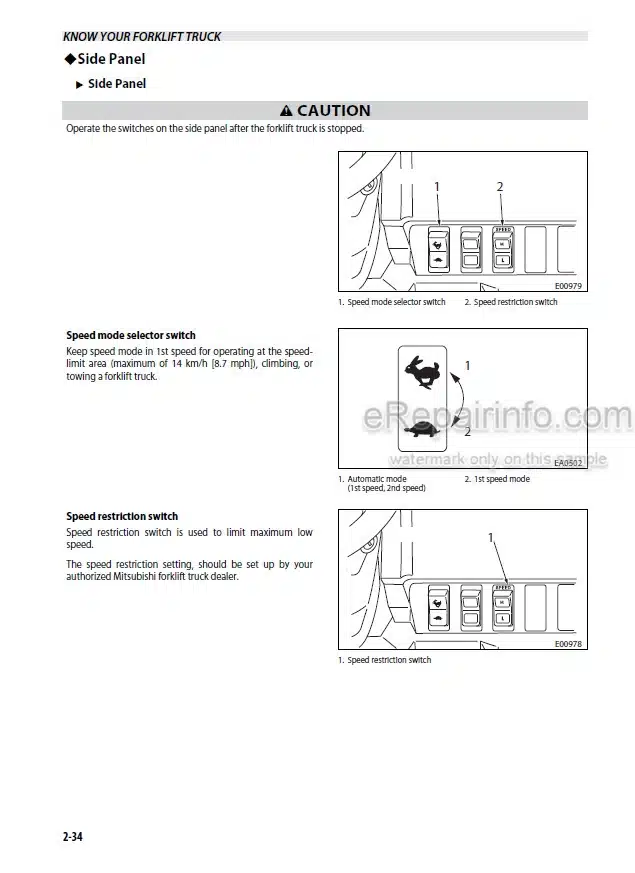 Photo 5 - Mitsubishi FD70N Operation And Maintenance Manual Forklift 99700-77110