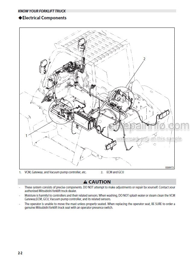 Photo 4 - Mitsubishi FD70N Operation And Maintenance Manual Forklift 99700-77110