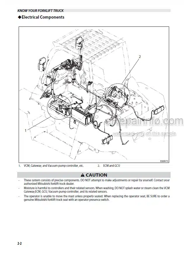 Photo 4 - Mitsubishi FD70N Operation And Maintenance Manual Forklift 99700-77110