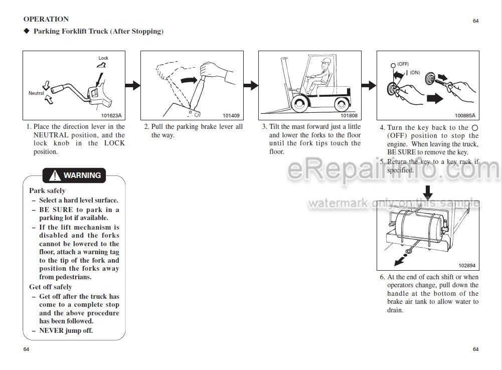 Photo 5 - Mitsubishi FD80 FD90 Operation And Maintenance Manual Forklift 99700-79120