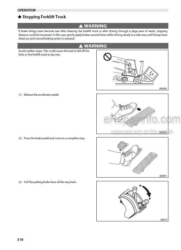 Photo 5 - Mitsubishi FG20S FG25S FG30S FD20HS FD25HS FD30HS Operation And Maintenance Manual Forklift 99720-70110