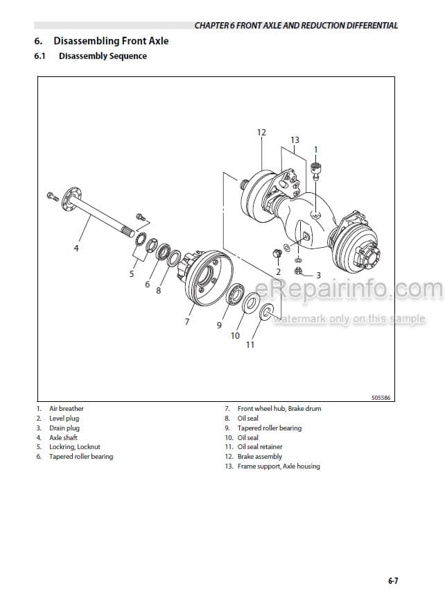Photo 5 - Mitsubishi FG20S FG25S FG30S FD20HS FD25HS FD30HS Service Manual Forklift Chassis And Mast 99729-10110