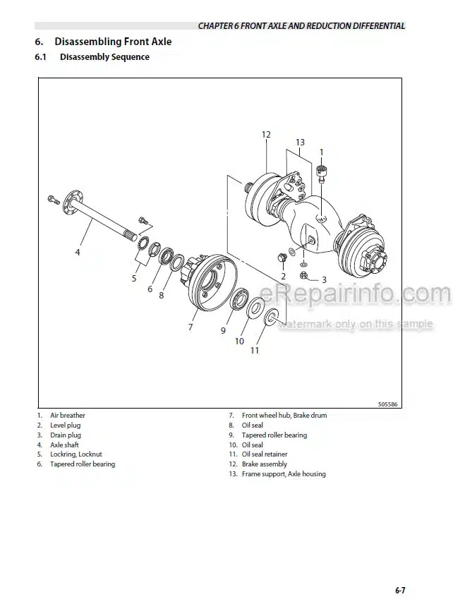 Photo 5 - Mitsubishi FG20S FG25S FG30S FD20HS FD25HS FD30HS Service Manual Forklift Chassis And Mast 99729-10110